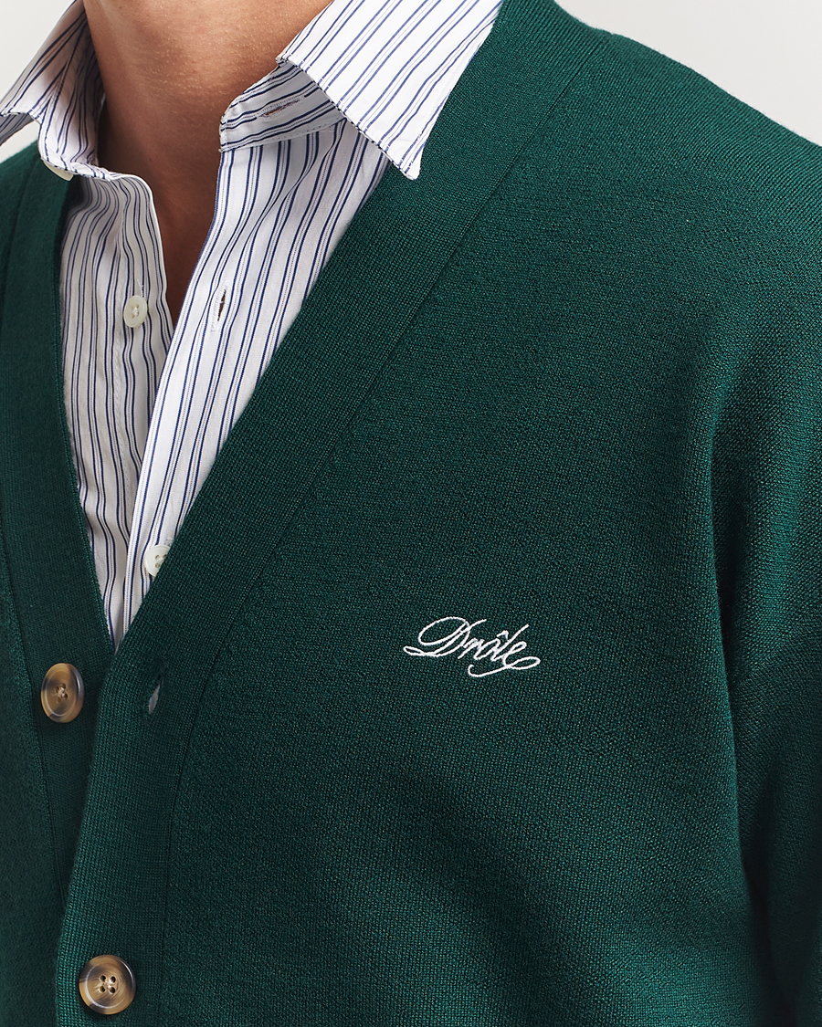 Heren | Truien | Drôle de Monsieur | Merino Knitted Cardigan Dark Green