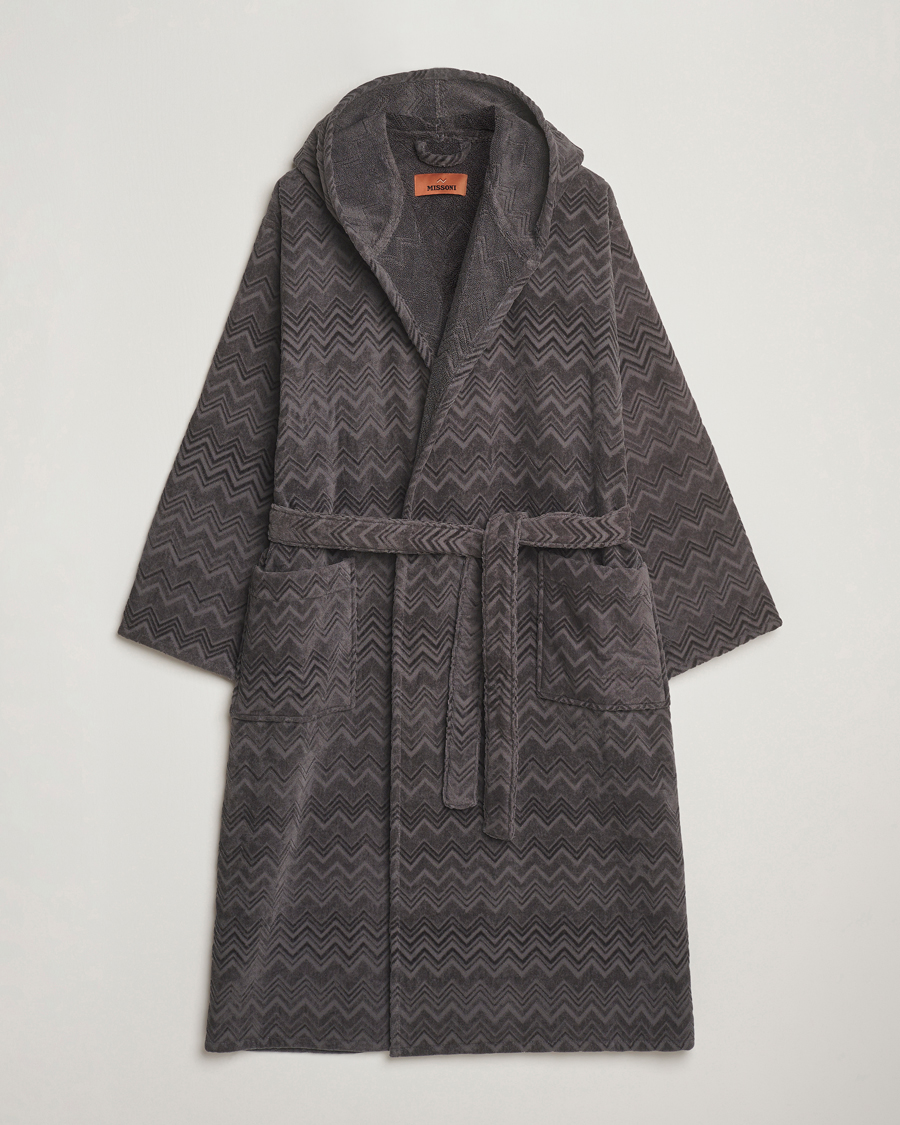 Heren | Missoni Home Chalk Bathrobe Anthracite Grey | Missoni Home | Chalk Bathrobe Anthracite Grey