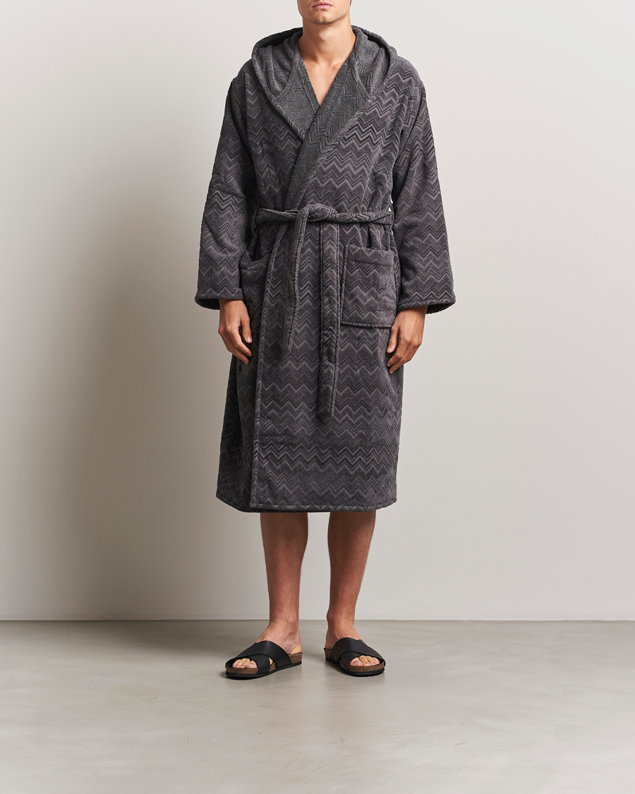 Heren | Missoni Home Chalk Bathrobe Anthracite Grey | Missoni Home | Chalk Bathrobe Anthracite Grey