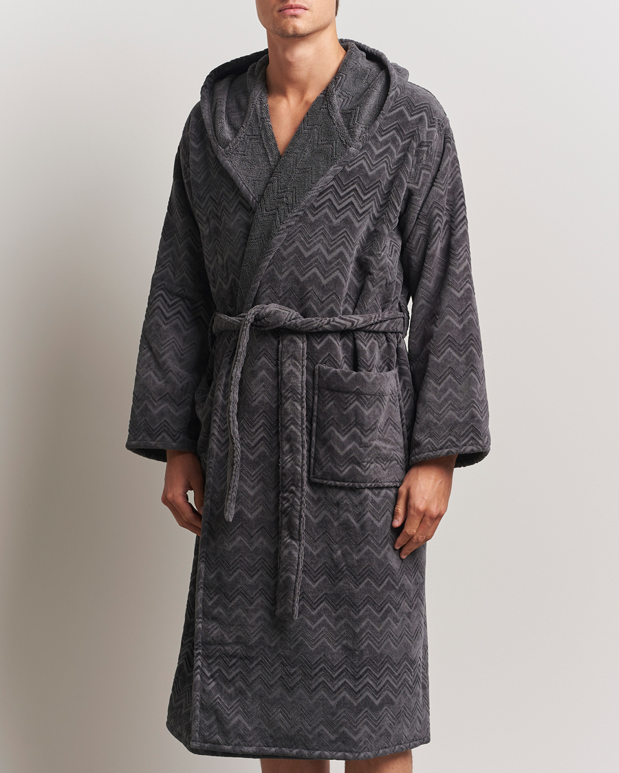 Heren | Missoni Home Chalk Bathrobe Anthracite Grey | Missoni Home | Chalk Bathrobe Anthracite Grey