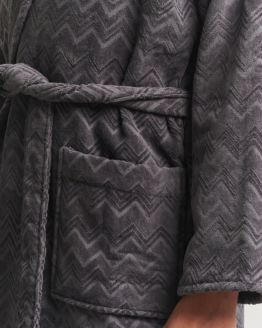 Heren | Missoni Home Chalk Bathrobe Anthracite Grey | Missoni Home | Chalk Bathrobe Anthracite Grey