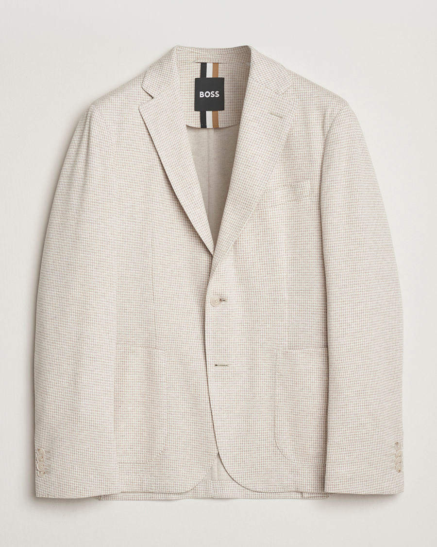 Heren | Blazers | BOSS BLACK | Hanry Cotton Pepita Blazer Medium Beige