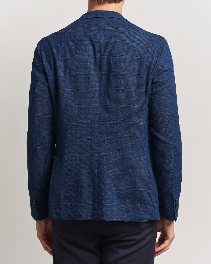 Heren | Blazers | BOSS BLACK | Hanry Wool Checked Blazer Dark Blue