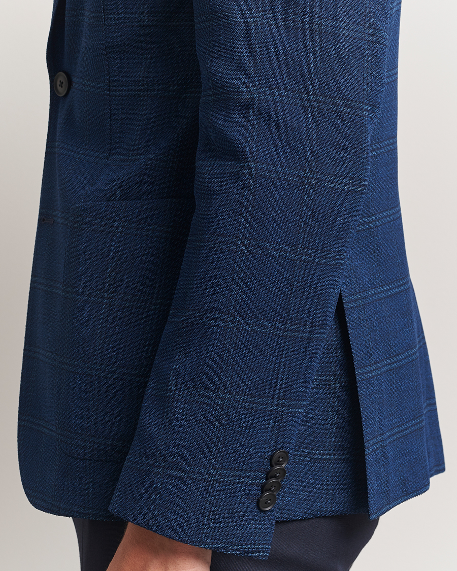 Heren | Blazers | BOSS BLACK | Hanry Wool Checked Blazer Dark Blue