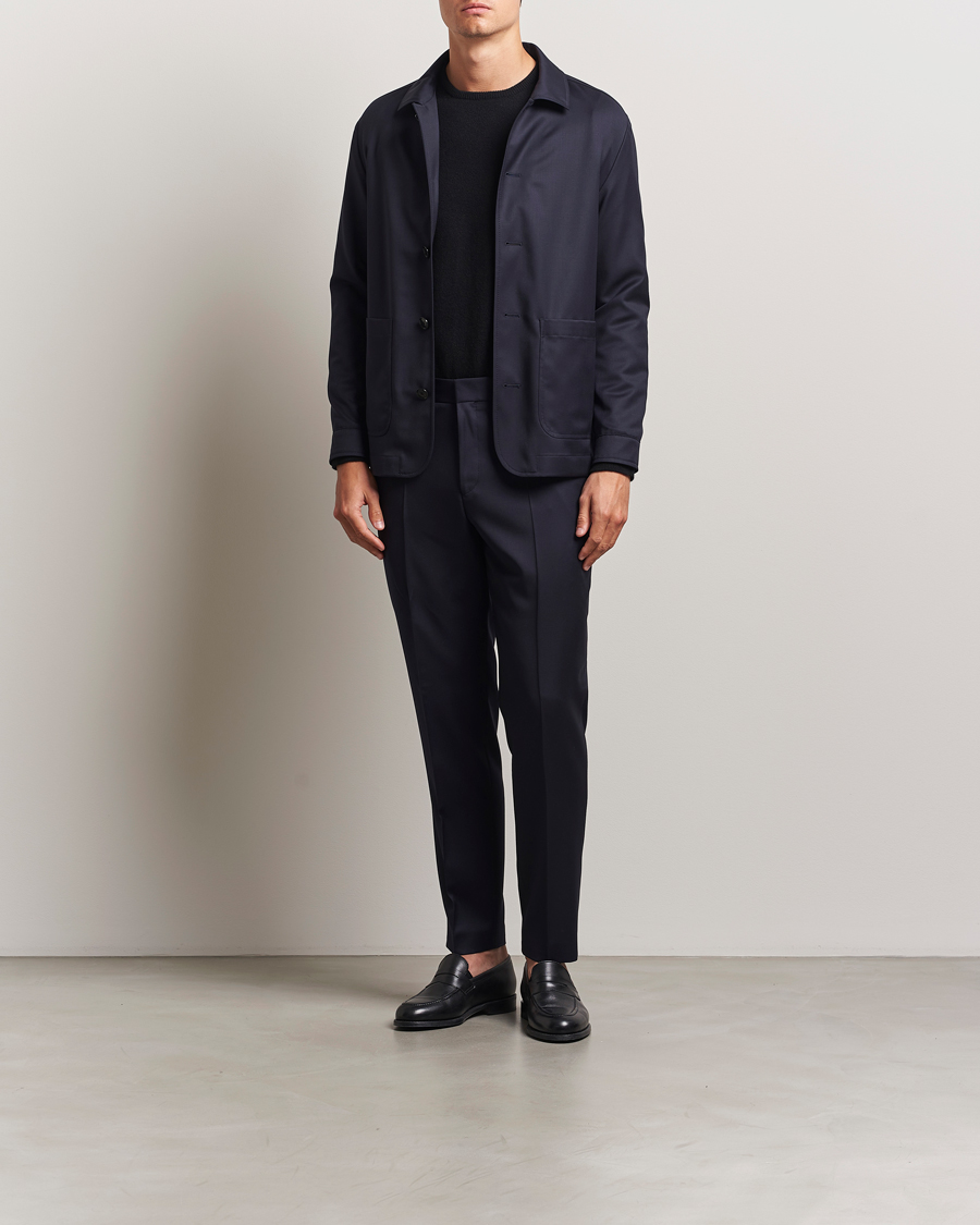 Heren | Broeken | BOSS BLACK | Perin Pleated Trousers Dark Blue