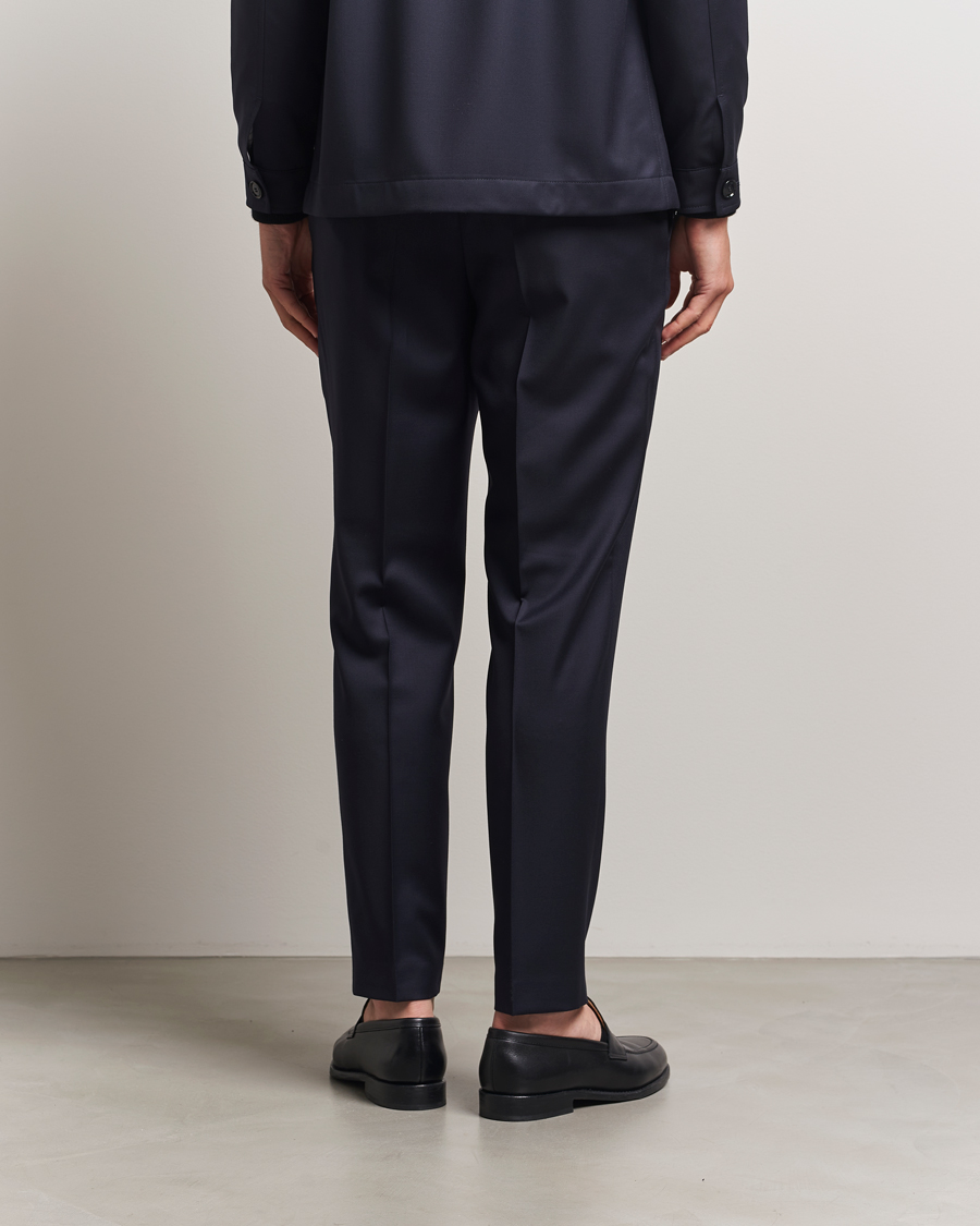 Heren | Broeken | BOSS BLACK | Perin Pleated Trousers Dark Blue