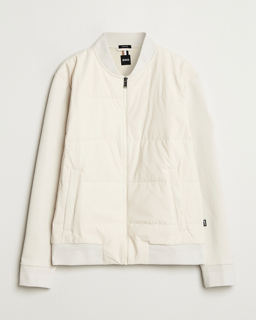 Heren | Truien | BOSS BLACK | Skiles Hybrid Full Zip Open White