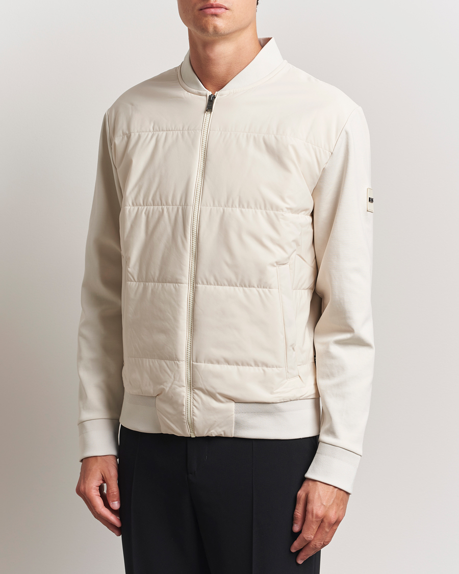 Heren | Truien | BOSS BLACK | Skiles Hybrid Full Zip Open White