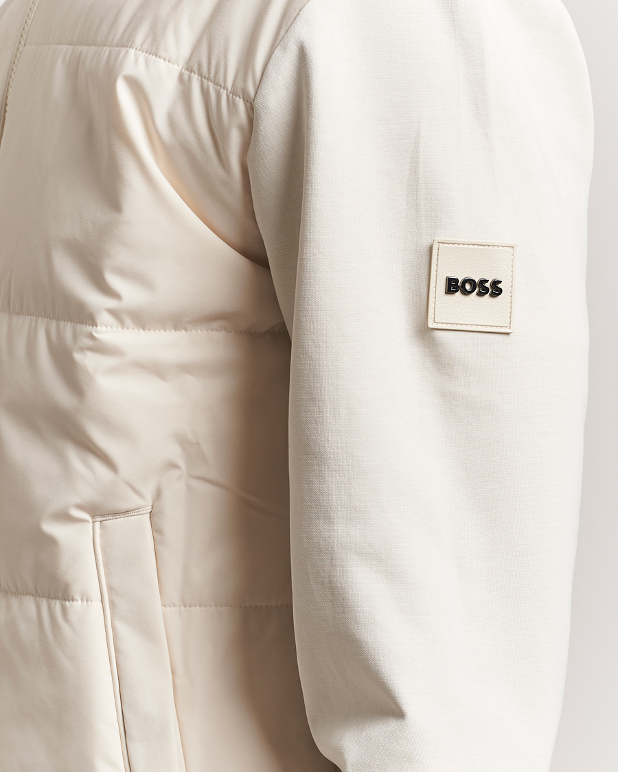 Heren | Truien | BOSS BLACK | Skiles Hybrid Full Zip Open White