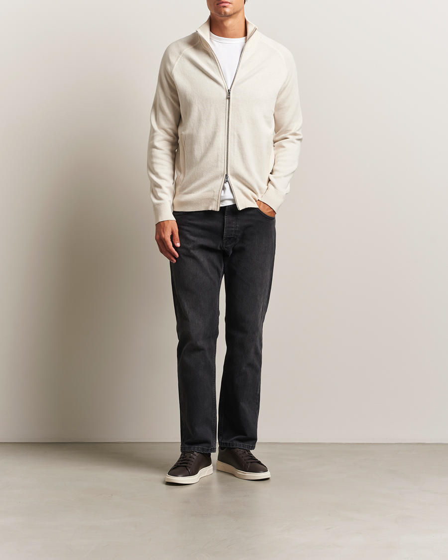 Heren | Truien | BOSS BLACK | Idino Knitted Full Zip Open White
