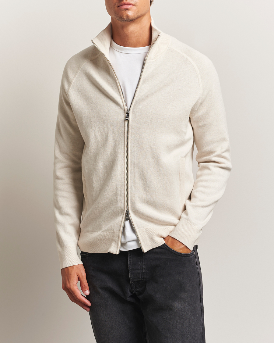 Heren | Truien | BOSS BLACK | Idino Knitted Full Zip Open White