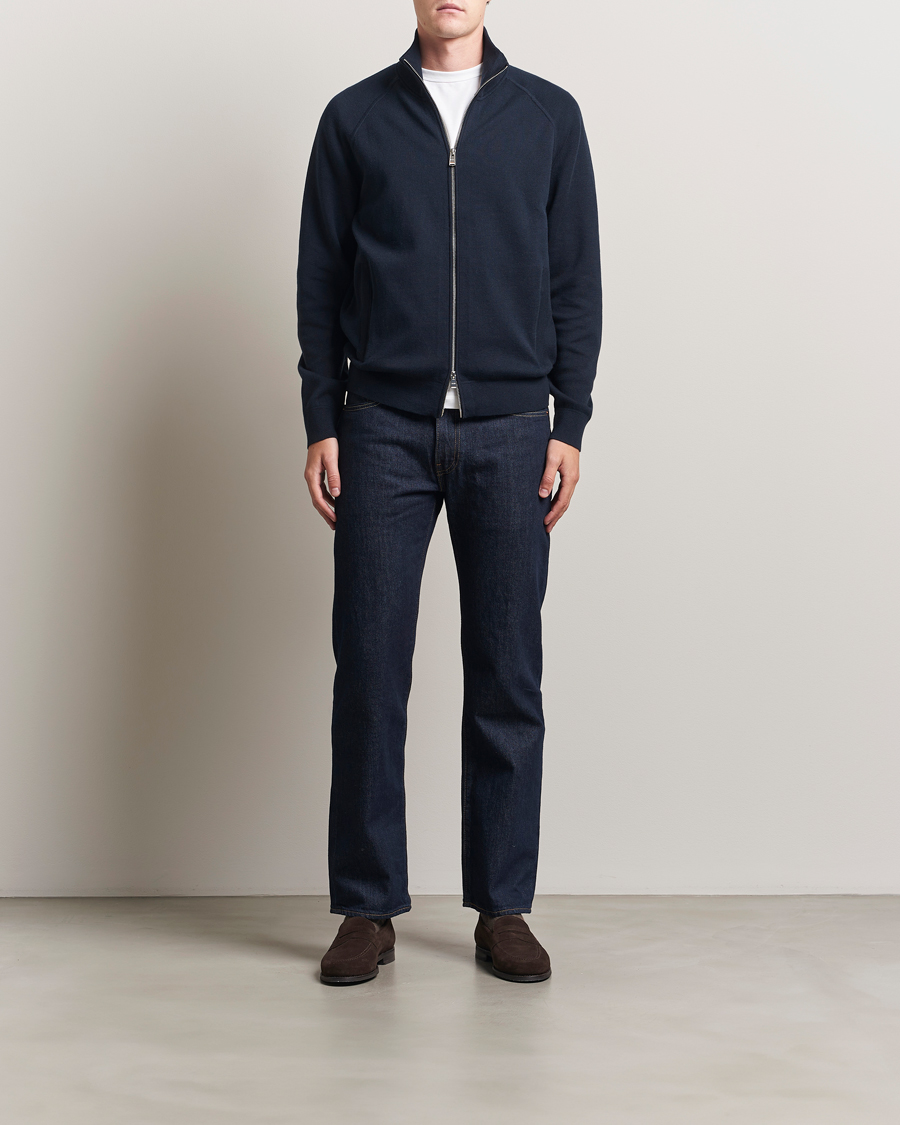 Heren | Truien | BOSS BLACK | Idino Knitted Full Zip Dark Blue