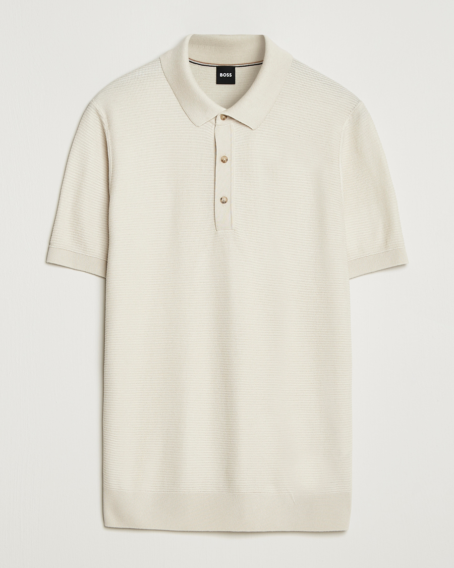 Heren | Polo's | BOSS BLACK | Lanotti Knitted Polo Open White