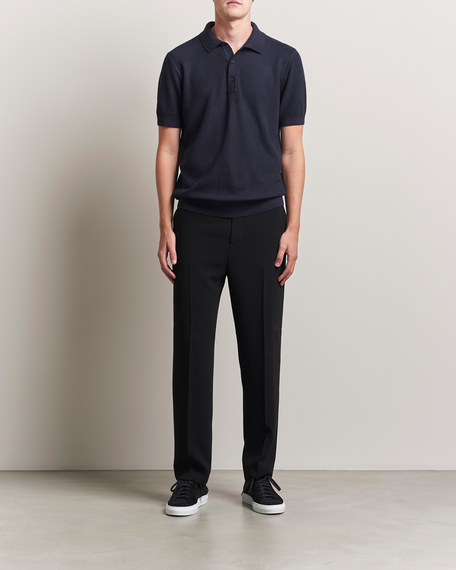 Heren | Polo's | BOSS BLACK | Lanotti Knitted Polo Dark Blue