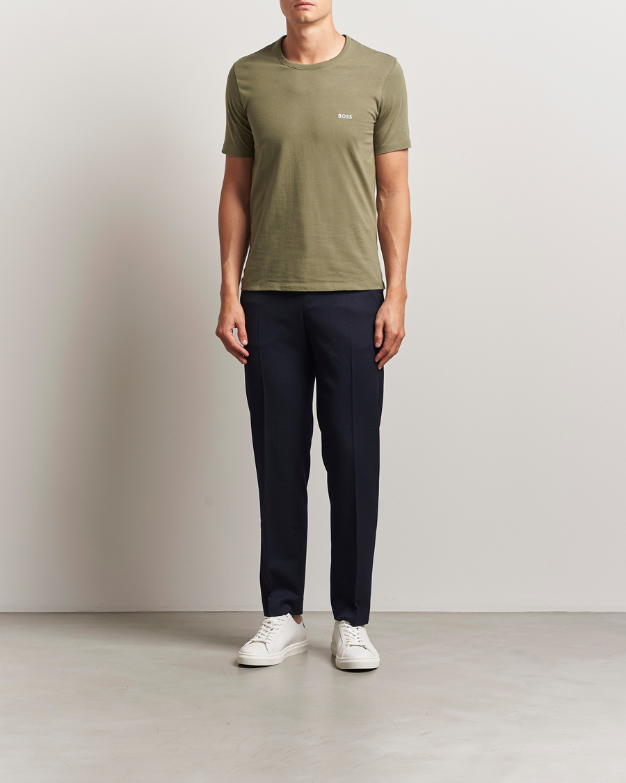 Heren | T-shirts | BOSS BLACK | 3-Pack Crew Neck T-Shirt Grey/Green/Black