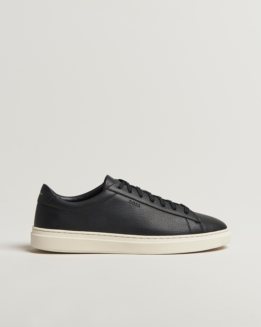 Heren | Sneakers | BOSS BLACK | Kieran Grained Leather Sneaker Black