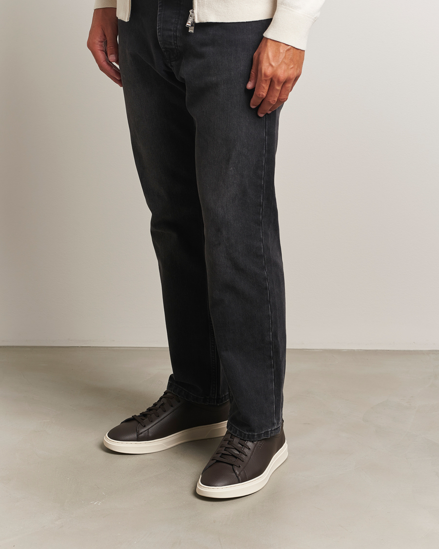 Heren | Sneakers | BOSS BLACK | Kieran Grained Leather Sneaker Dark Brown