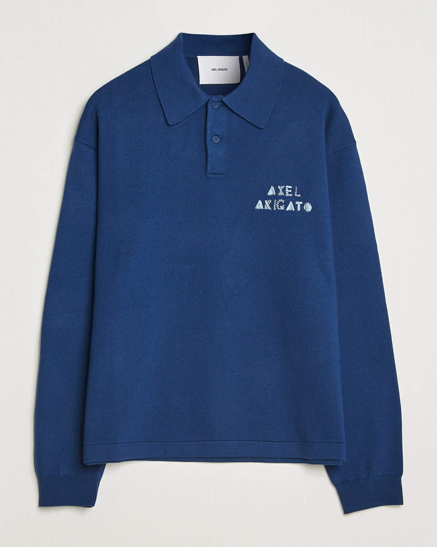 Heren | Truien | Axel Arigato | Frey Wool/Cotton Knitted Polo Navy