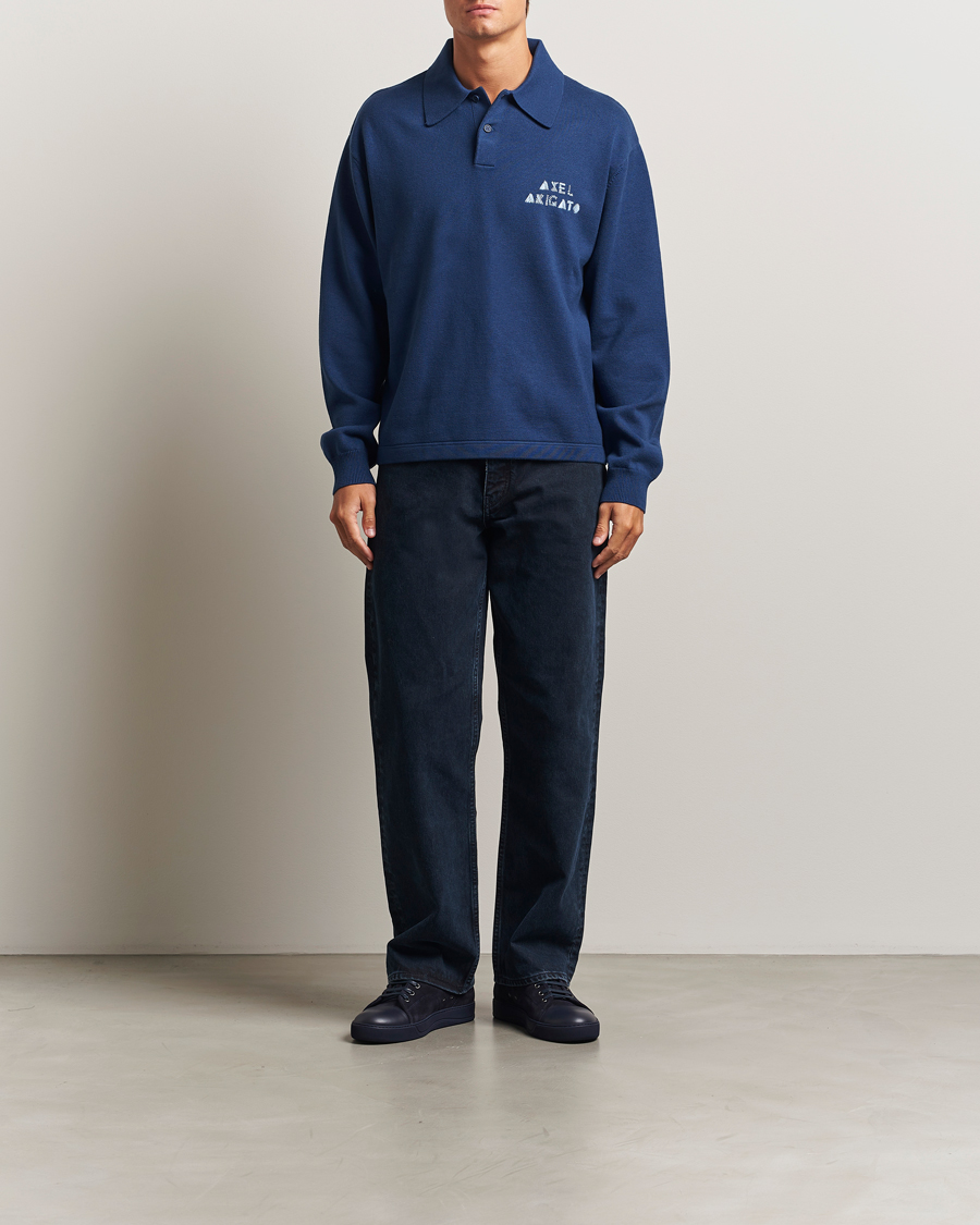 Heren | Truien | Axel Arigato | Frey Wool/Cotton Knitted Polo Navy