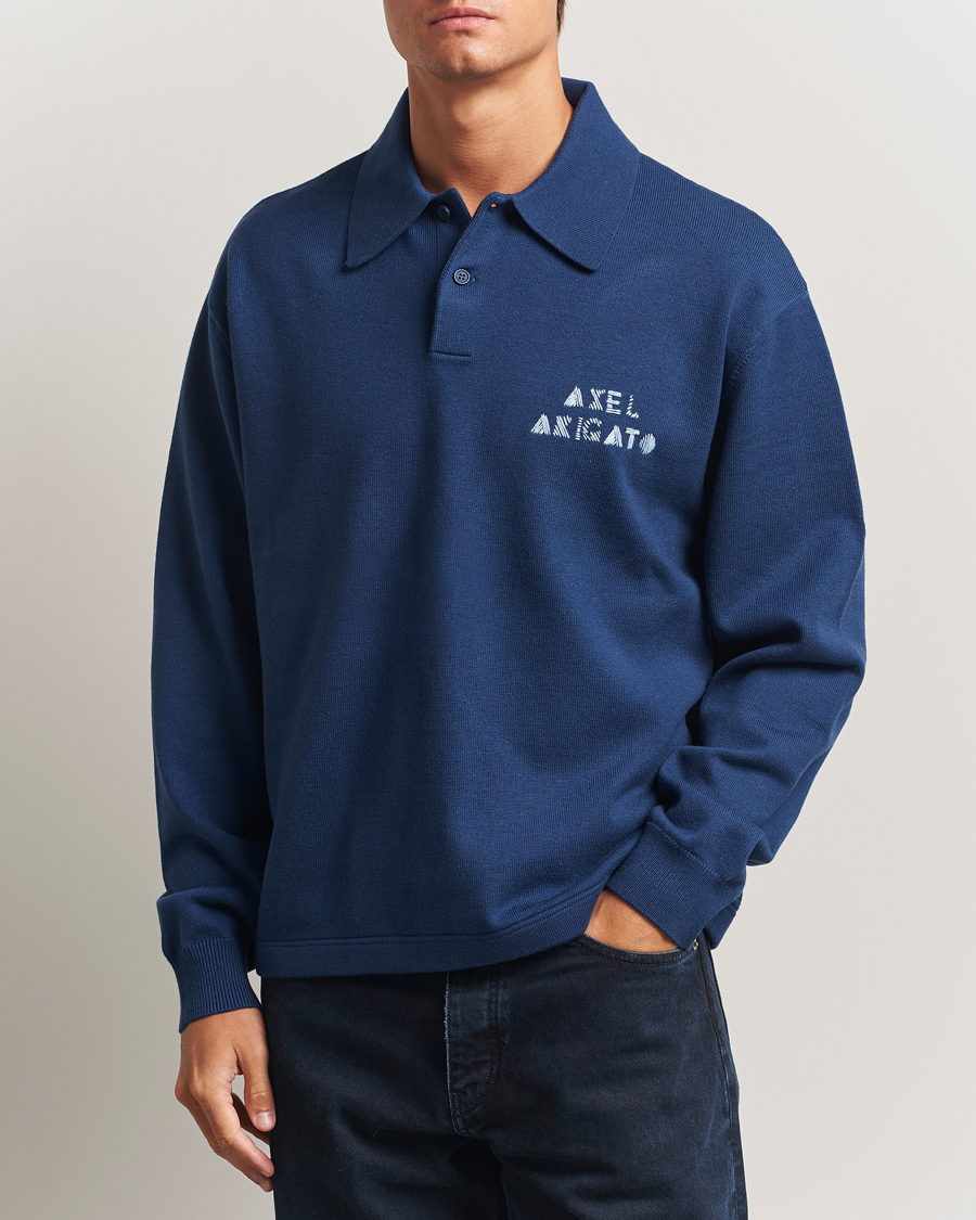 Heren | Truien | Axel Arigato | Frey Wool/Cotton Knitted Polo Navy