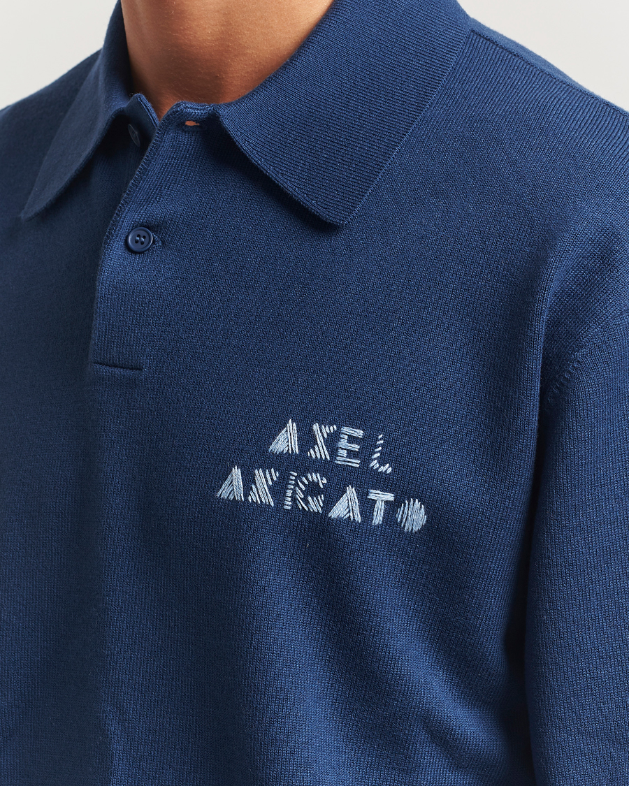 Heren | Truien | Axel Arigato | Frey Wool/Cotton Knitted Polo Navy