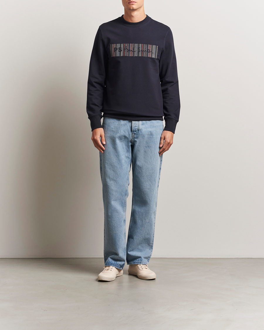 Heren | Truien | PS Paul Smith | Striped Crew Neck Sweatshirt Navy