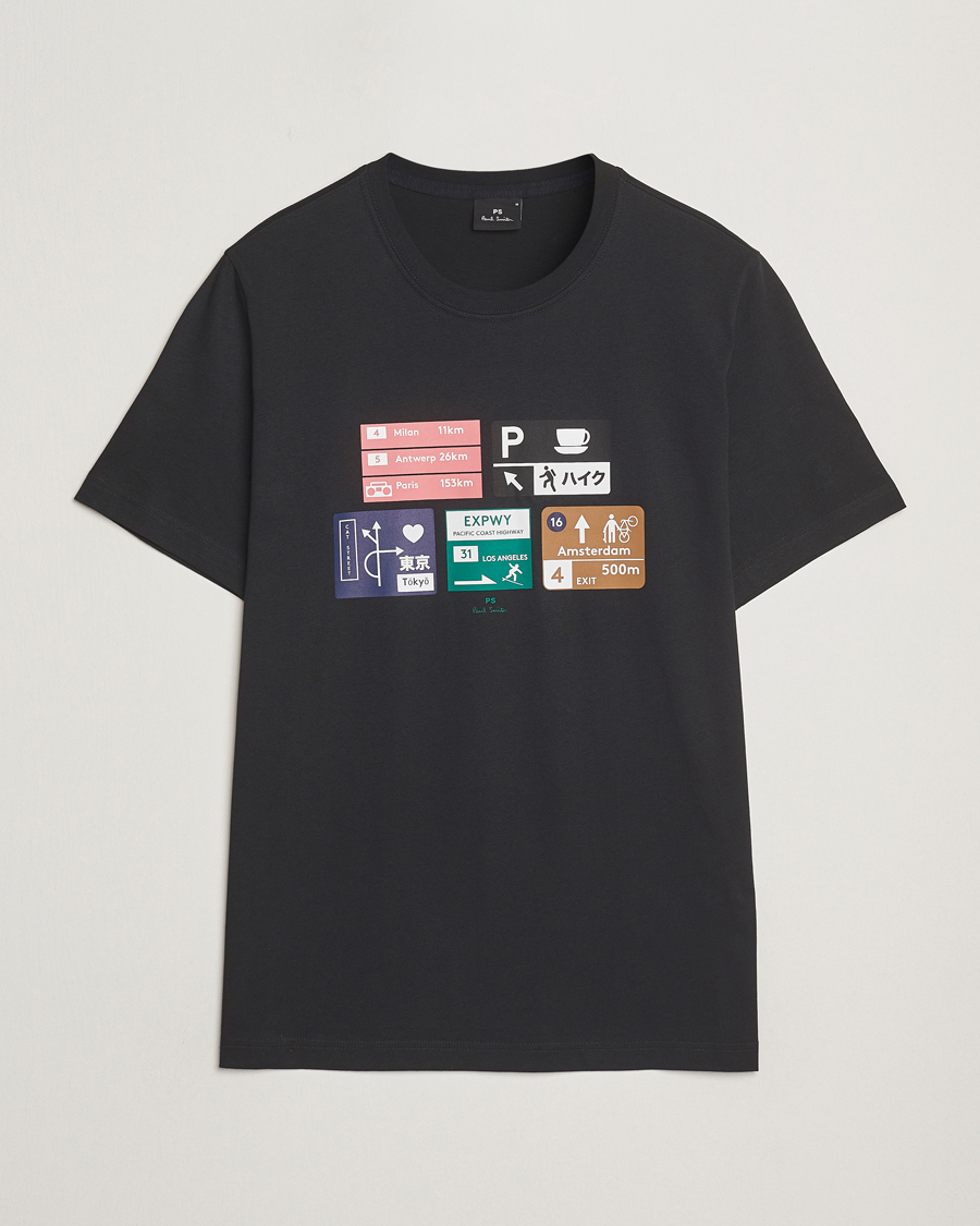 Heren | T-shirts | PS Paul Smith | Road Signs Crew Neck T-Shirt Black