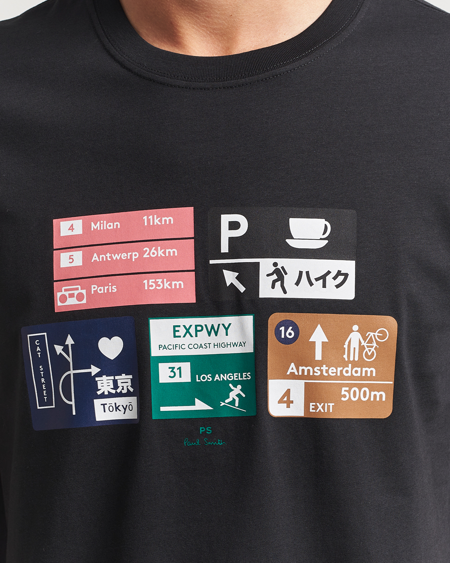 Heren | T-shirts | PS Paul Smith | Road Signs Crew Neck T-Shirt Black