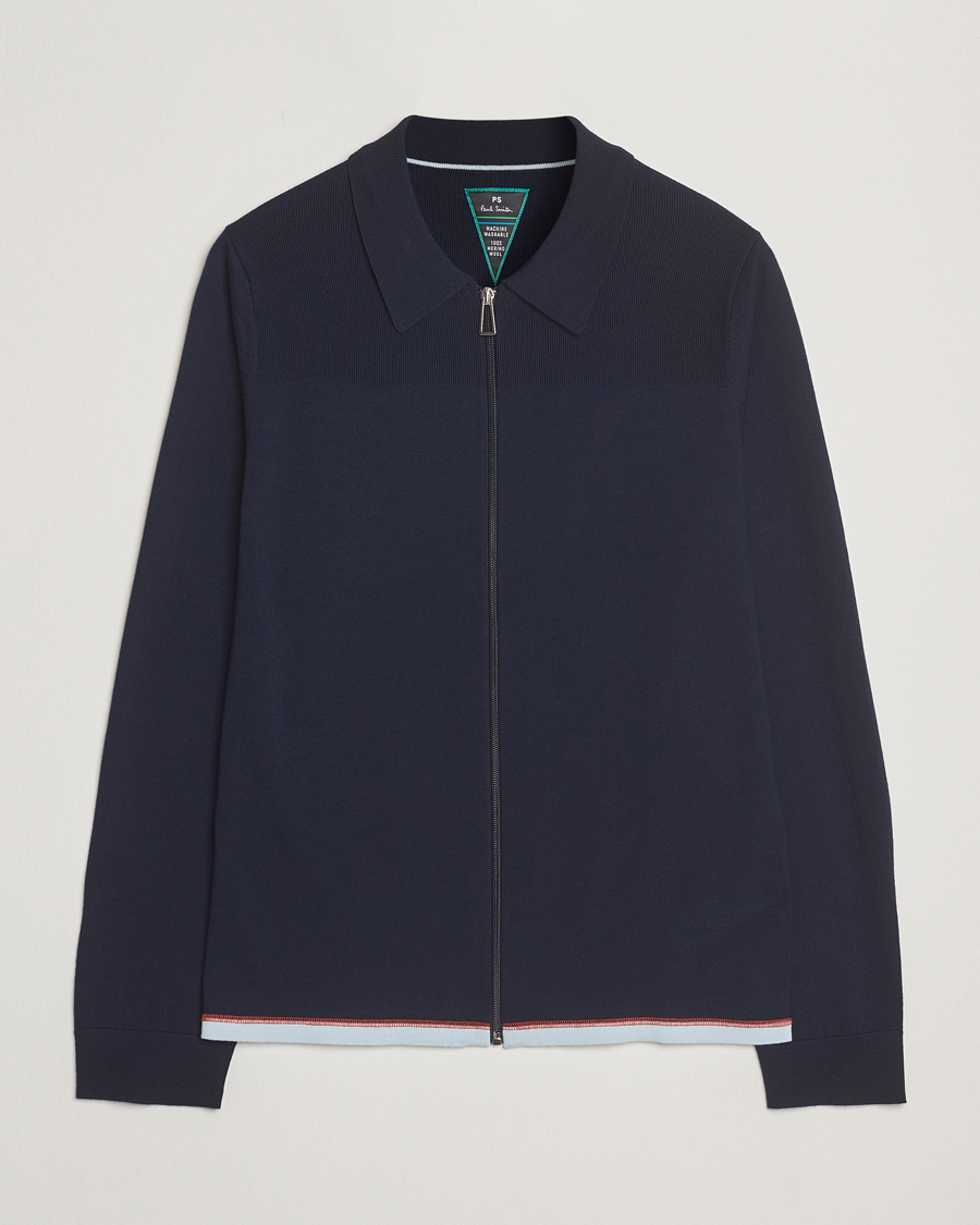 Heren | Truien | PS Paul Smith | Merino Knitted Full Zip Navy