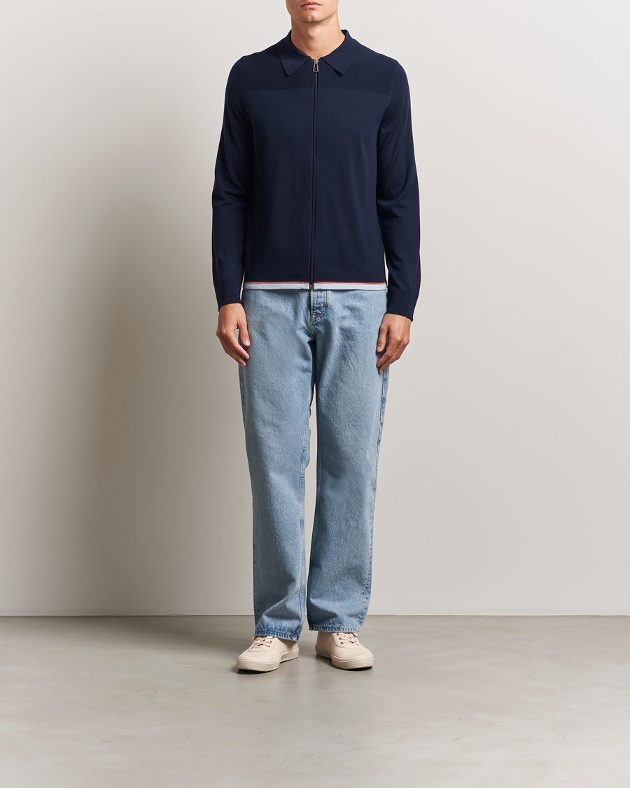 Heren | Truien | PS Paul Smith | Merino Knitted Full Zip Navy