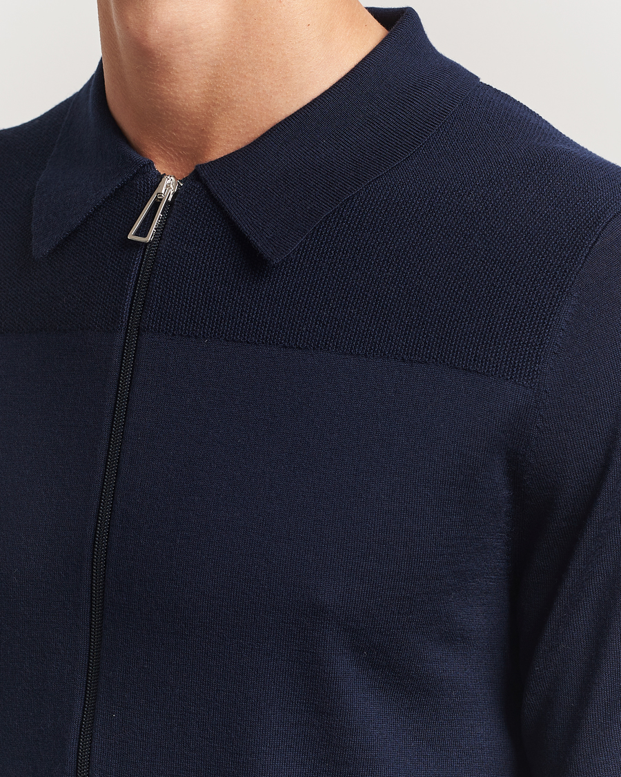 Heren | Truien | PS Paul Smith | Merino Knitted Full Zip Navy