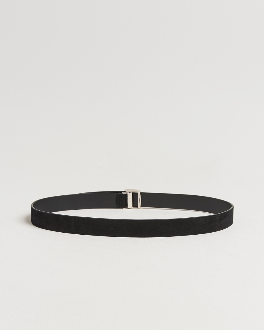 Heren | Riemen | Anderson's | Suede Buckle Belt 3cm Black