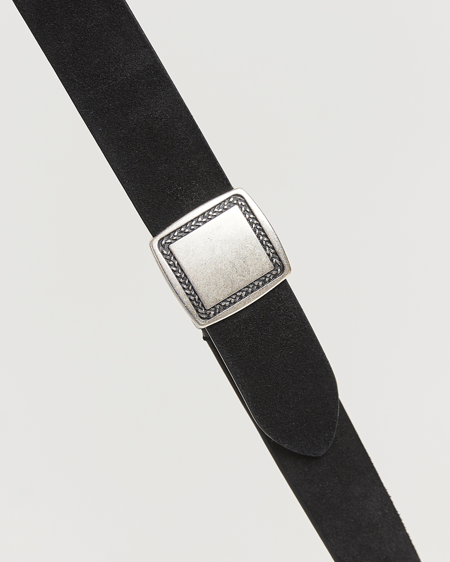 Heren | Riemen | Anderson's | Suede Buckle Belt 3cm Black