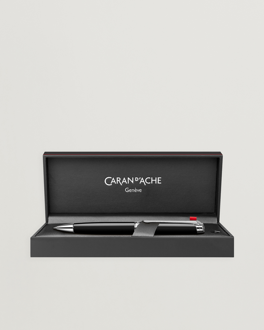 Heren | Pennen | Caran d'Ache | Caran d' Ache Léman Ballpoint Pen Ebony Black/Silver Plated