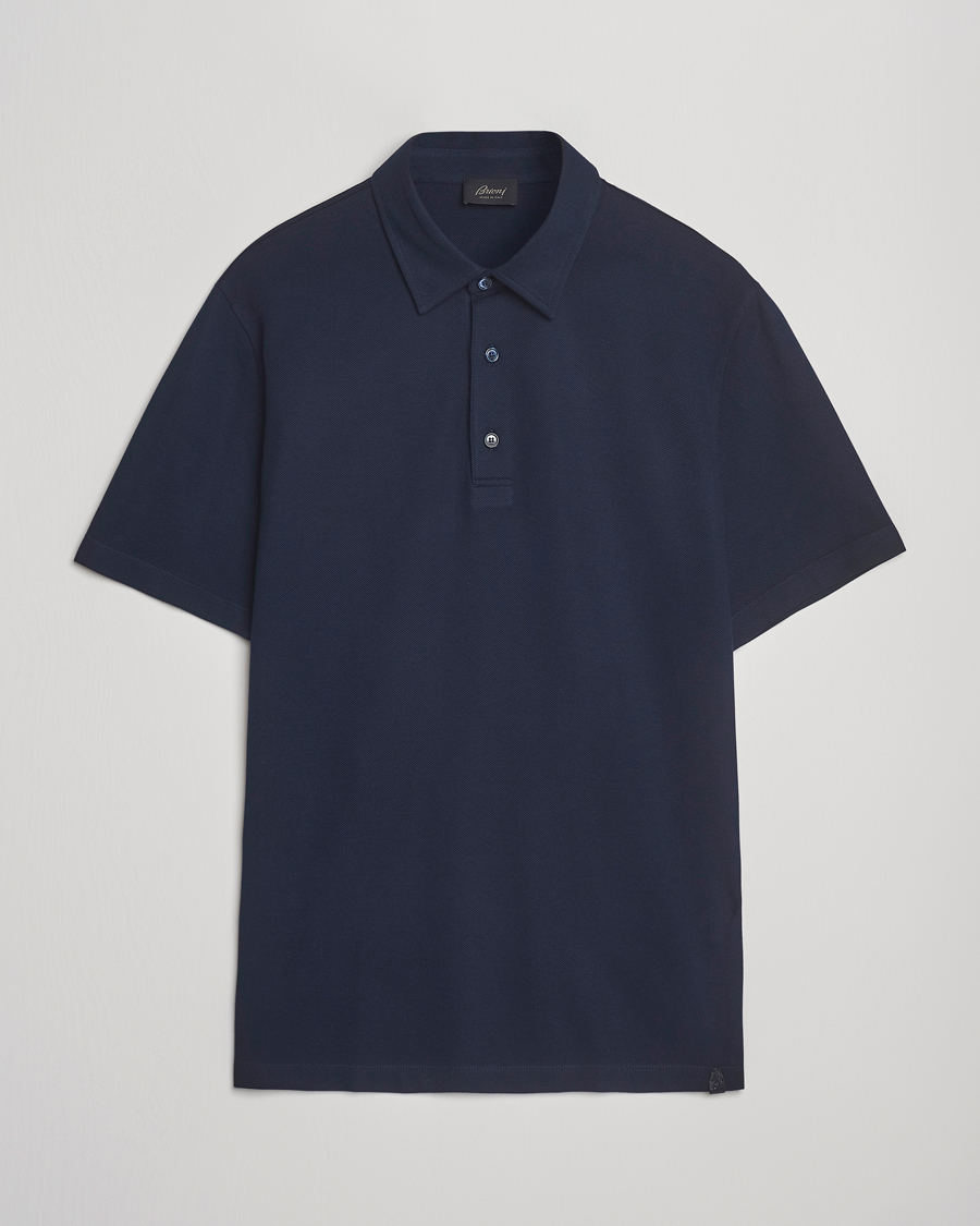 Heren | Polo's | Brioni | Short Sleeve Polo Piquet Navy