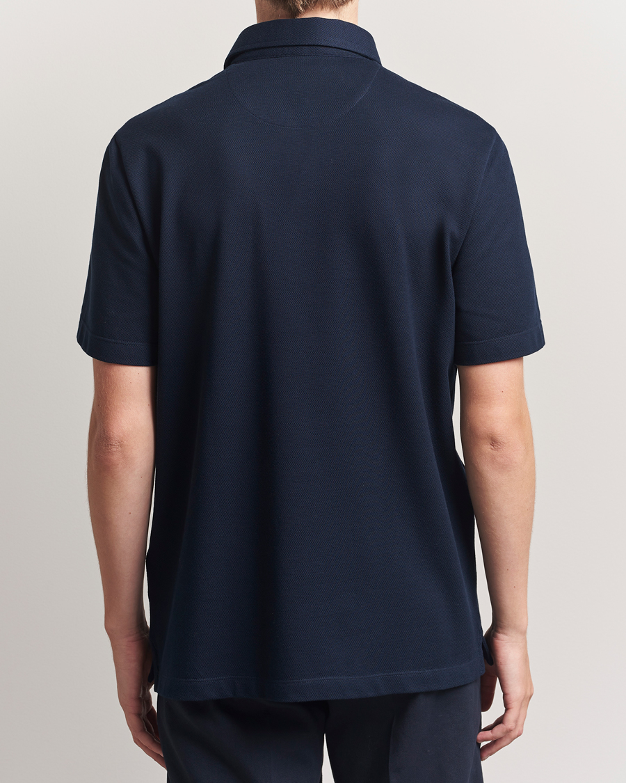 Heren | Polo's | Brioni | Short Sleeve Polo Piquet Navy