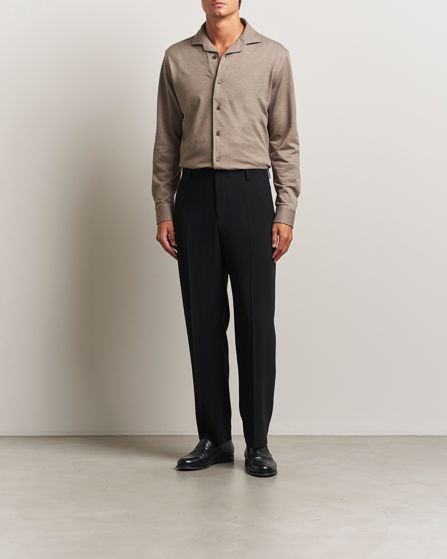 Heren | Overhemden | Brioni | Cotton Piquet Shirt Beige