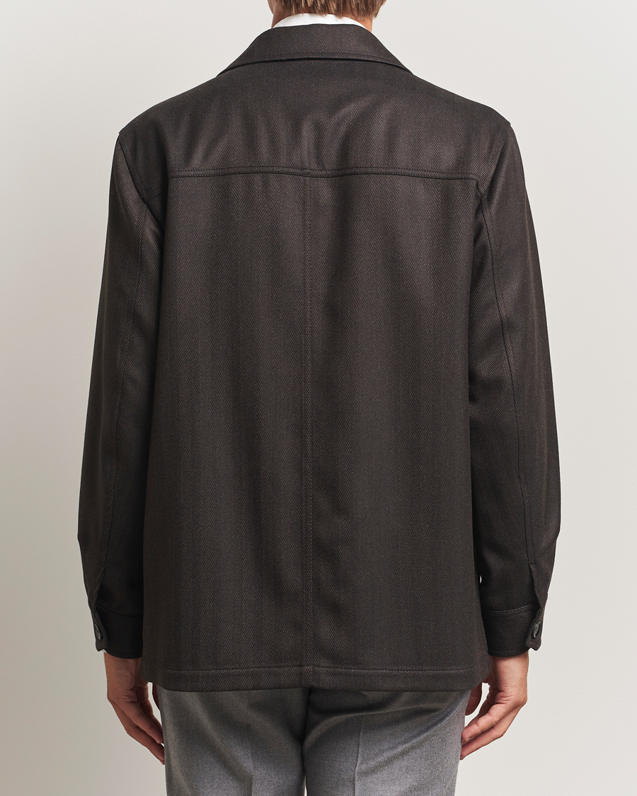 Heren | Jassen | Brioni | Herringbone Hunting Jacket Dark Brown