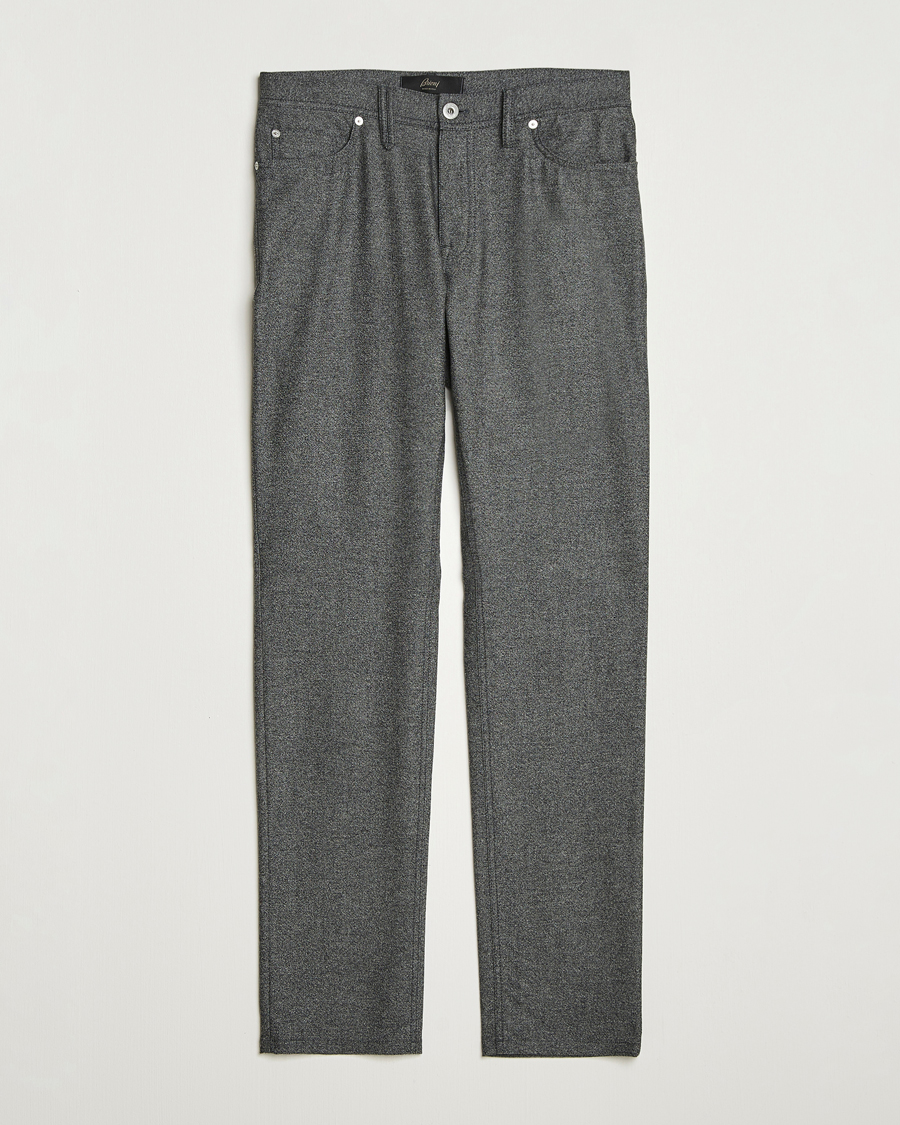 Heren | Broeken | Brioni | 5-Pocket Flannel Pants Grey Melange