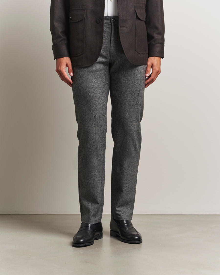 Heren | Broeken | Brioni | 5-Pocket Flannel Pants Grey Melange