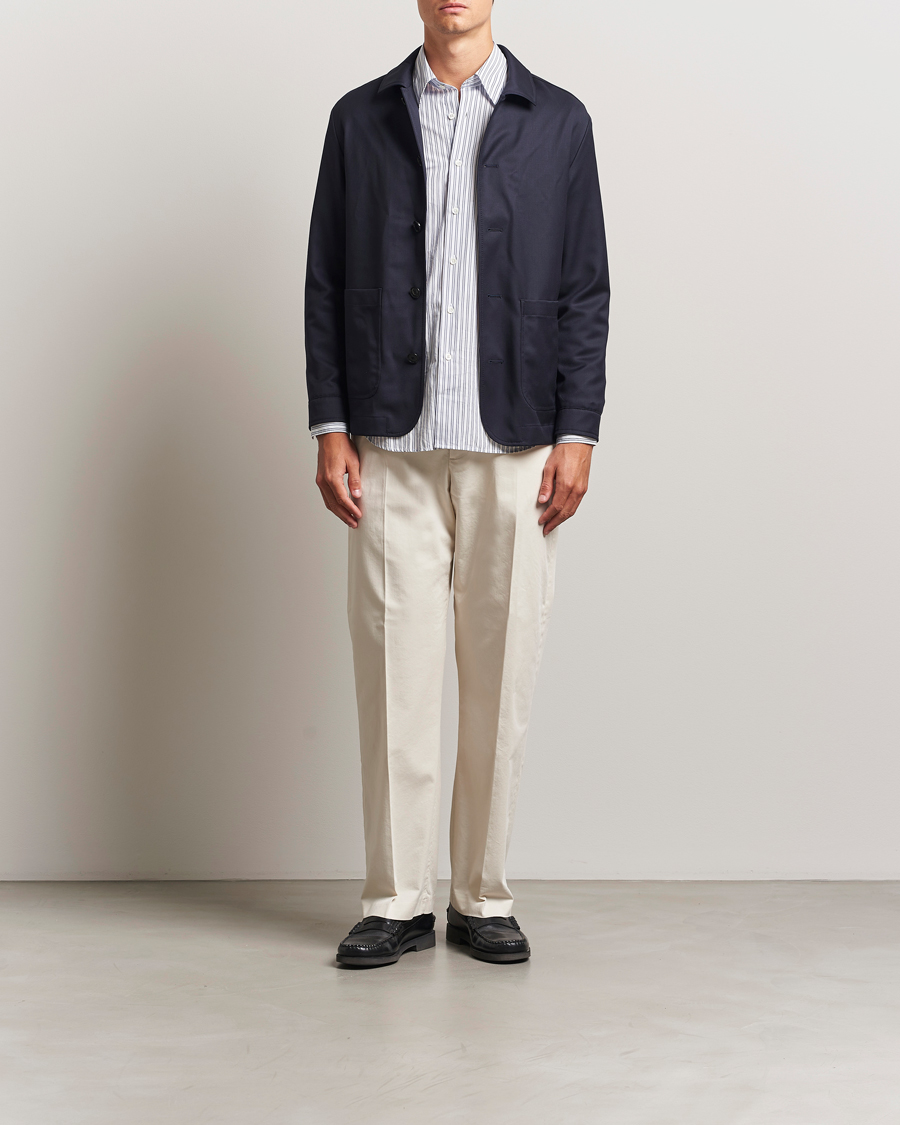 Heren | Broeken | NN07 | Paw Cotton/Lyocell Pleated Trousers Ivory