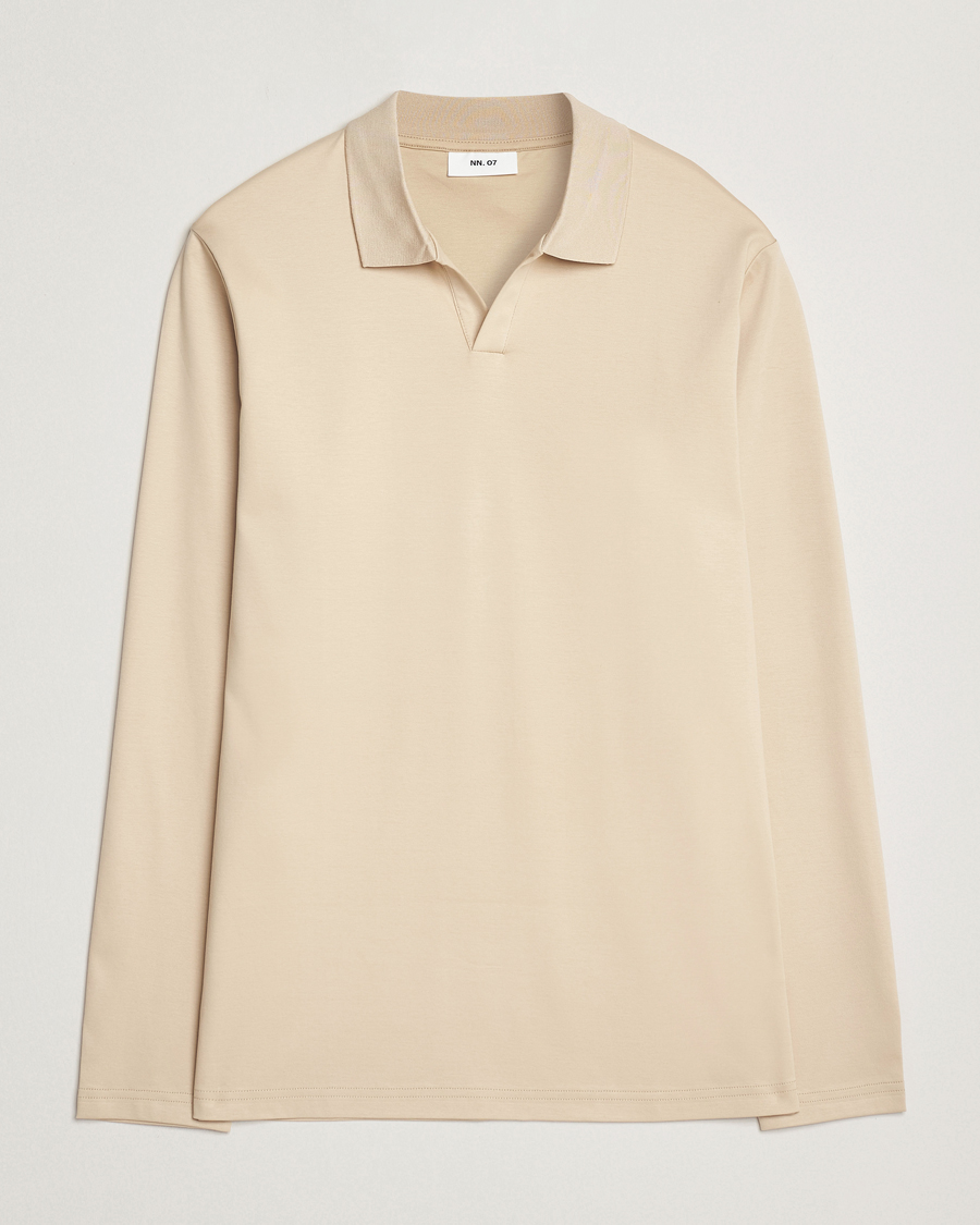 Heren | Polo's | NN07 | Paul Long Sleeve Polo White Peppar