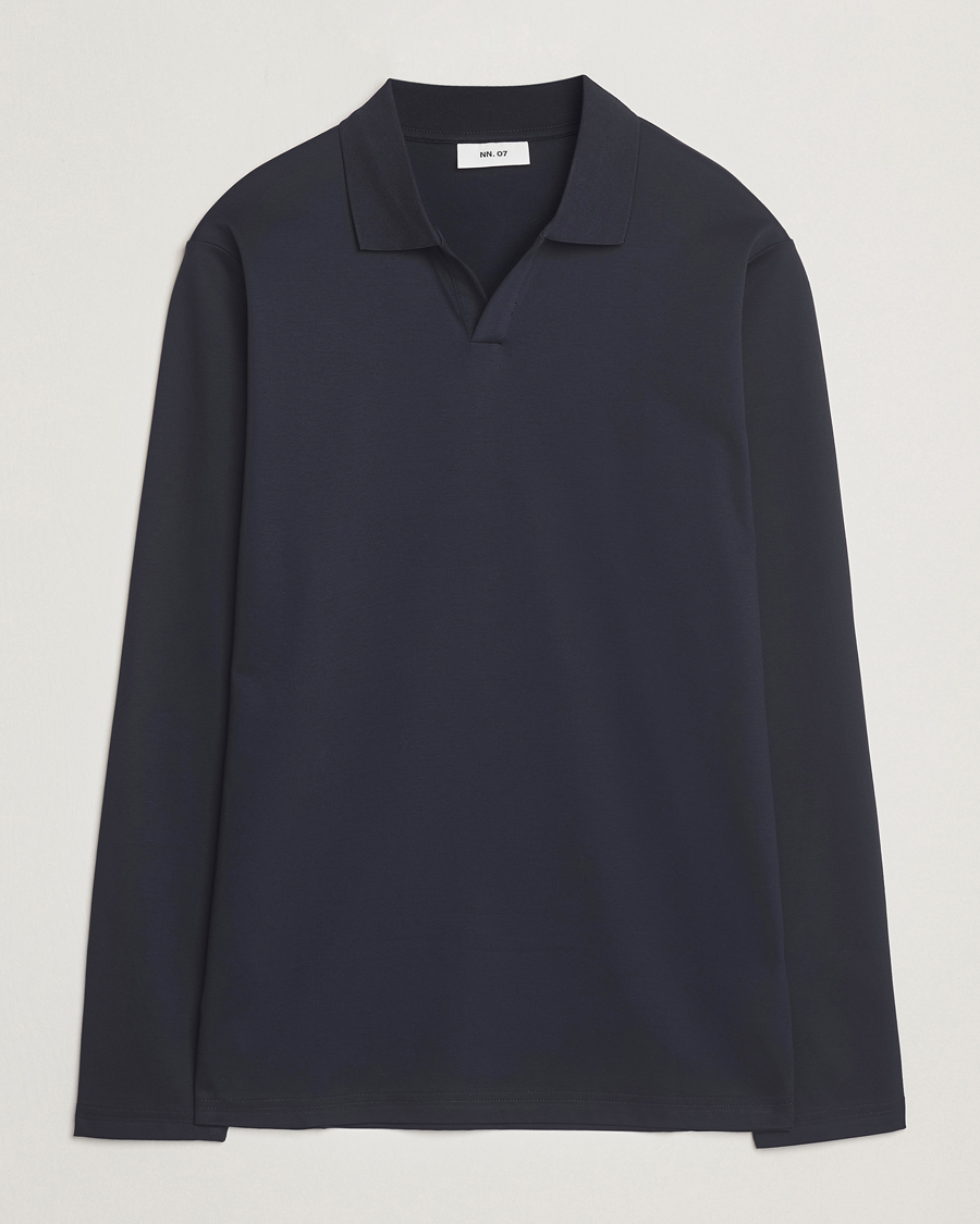 Heren | Polo's | NN07 | Paul Long Sleeve Polo Navy Blue