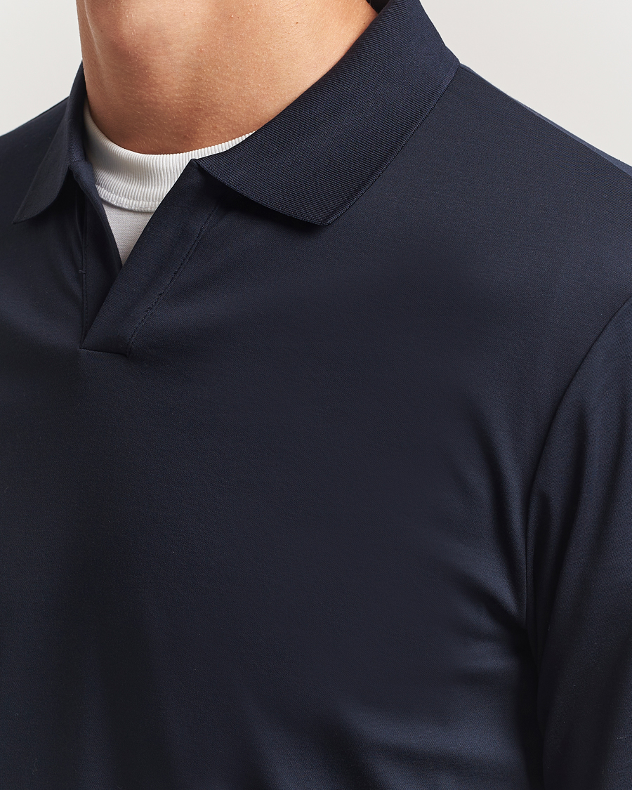Heren | Polo's | NN07 | Paul Long Sleeve Polo Navy Blue