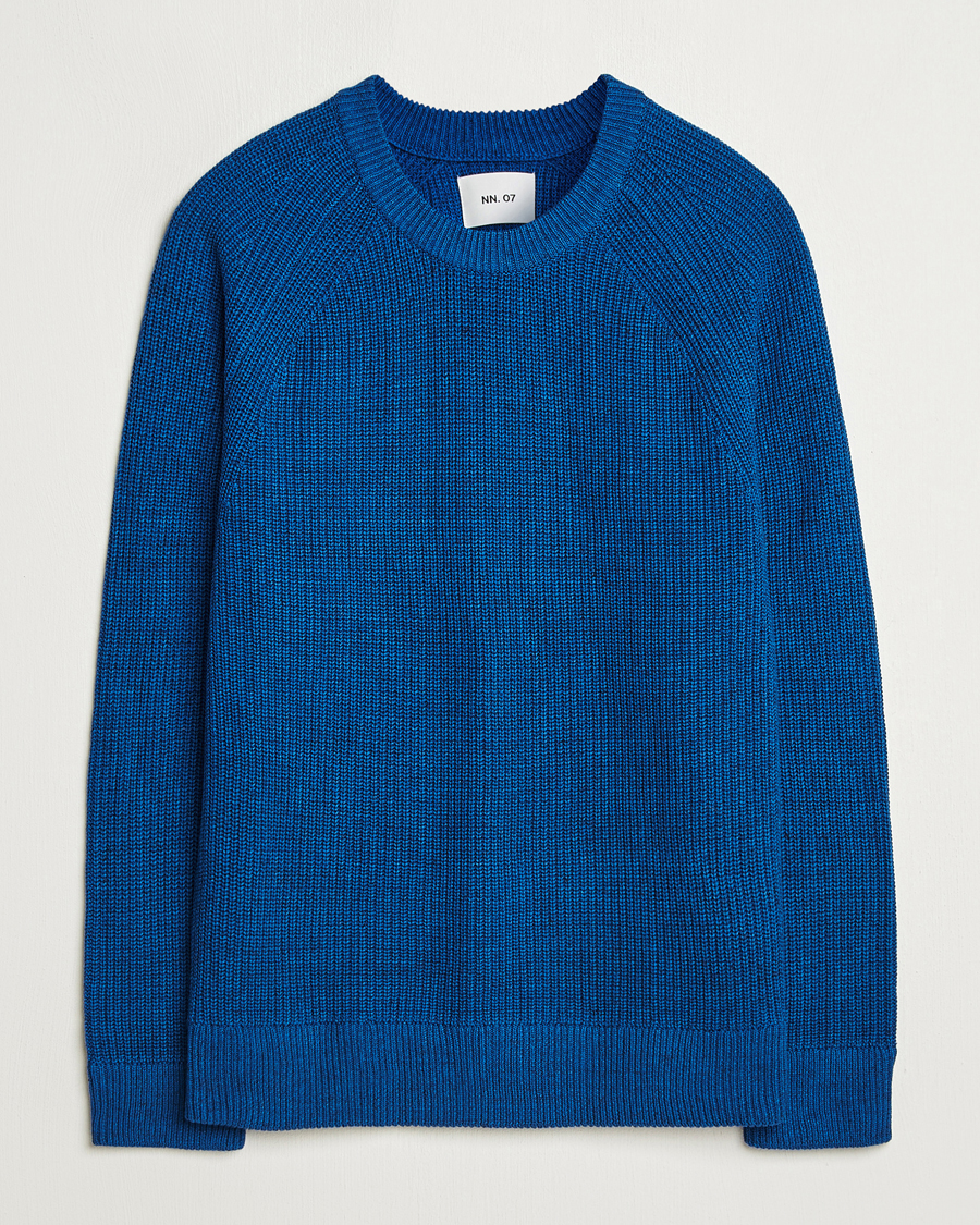 Heren | Truien | NN07 | Jacobo Cotton Knitted Sweater Blue Quartz