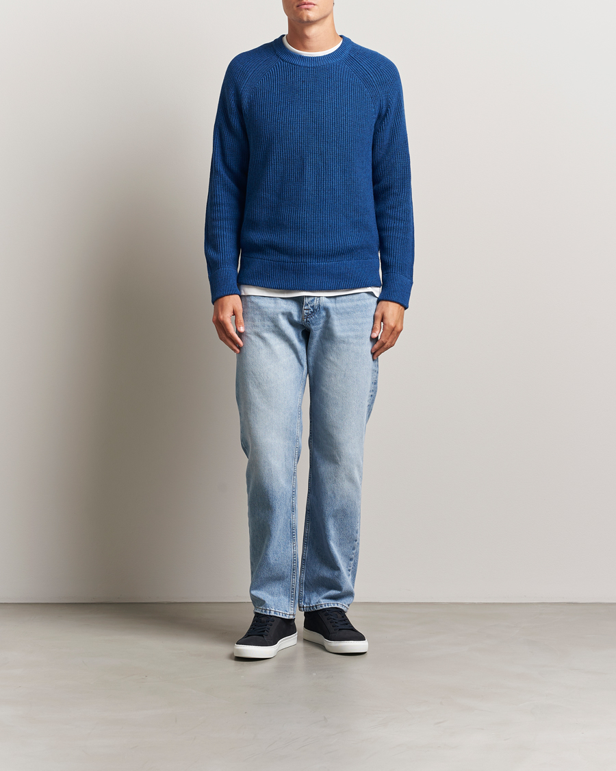 Heren | Truien | NN07 | Jacobo Cotton Knitted Sweater Blue Quartz
