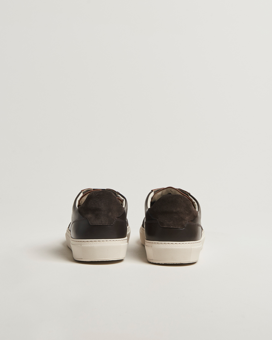 Heren | Sneakers | Sweyd | Center Leather/Suede Sneakers Dark Brown