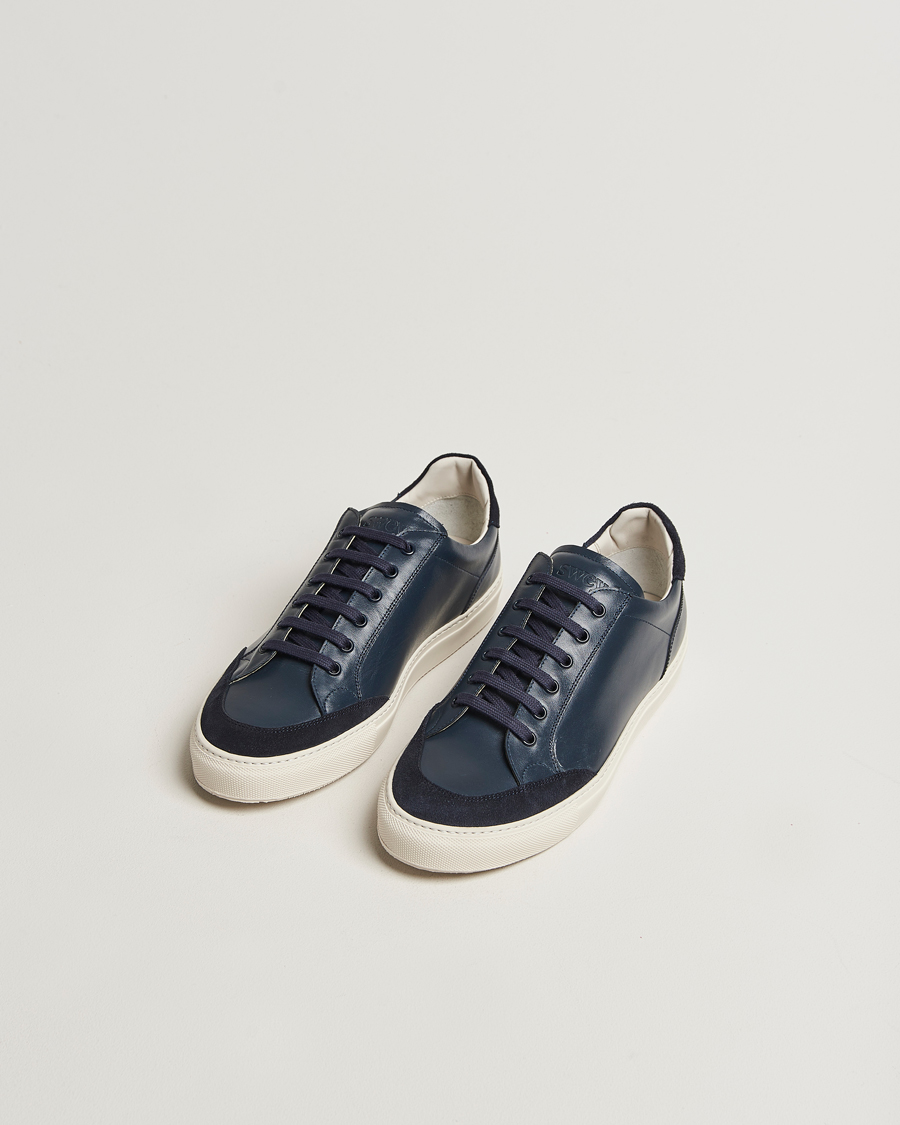 Heren | Sneakers | Sweyd | Center Leather/Suede Sneakers Navy