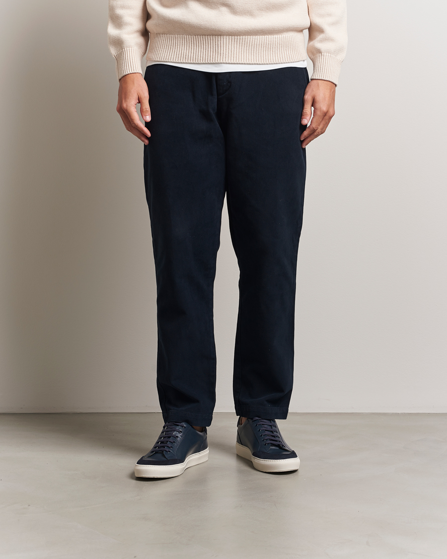 Heren | Sneakers | Sweyd | Center Leather/Suede Sneakers Navy
