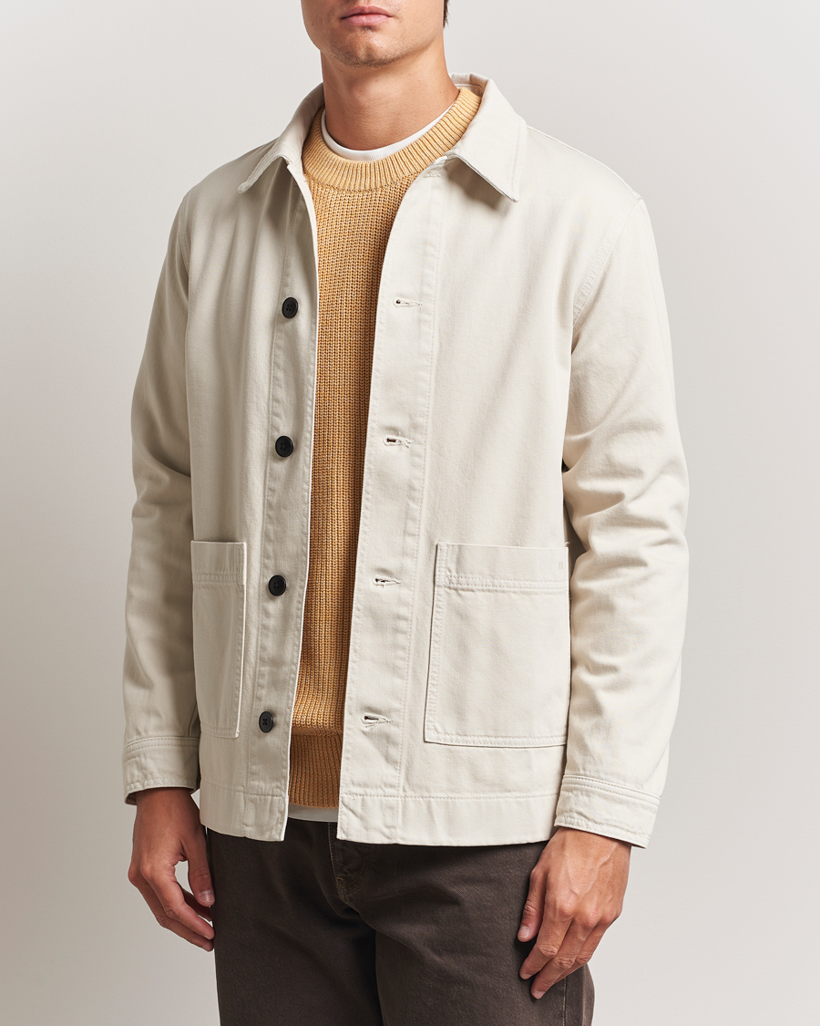 Heren | Jassen | NN07 | Ollie Denim Shirt Jacket Ivory